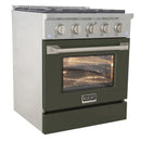 Kucht Professional 30-Inch 4.2 cu ft. Propane Gas Range in Olive Green with Silver Accents (KNG301/LP-OG)