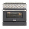 Kucht Professional 36-Inch 5.2 cu ft. Gas Range in Cement Gray with Silver Accents (KNG361-GR)