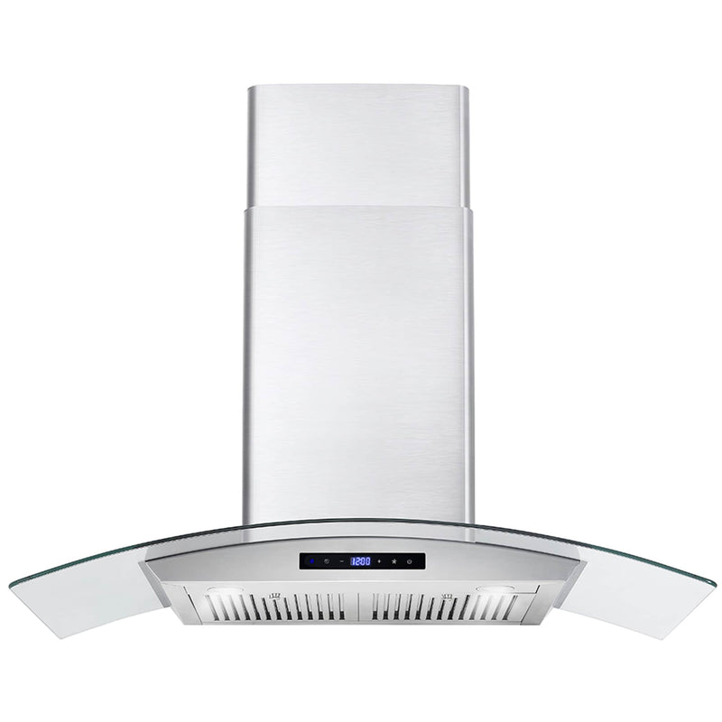 Cosmo 36-Inch 380 CFM Ducted Wall Mount Range Hood in Stainless Steel with Tempered Glass (COS-668AS900)