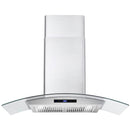 Cosmo 4-Piece Appliance Package - 36-Inch Single Oven Dual Fuel Range, Wall Mount Range Hood, Dishwasher and Refrigerator with Water Dispenser in Stainless Steel (COS-4PKG-674)