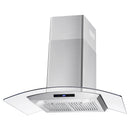 Cosmo 4-Piece Appliance Package - 36-Inch Single Oven Dual Fuel Range, Wall Mount Range Hood, Dishwasher and Refrigerator with Water Dispenser in Stainless Steel (COS-4PKG-674)