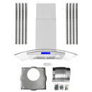 Cosmo 4-Piece Appliance Package - 36-Inch Gas Range, Island Mount Range Hood, Dishwasher and Refrigerator with Water Dispenser in Stainless Steel (COS-4PKG-663)