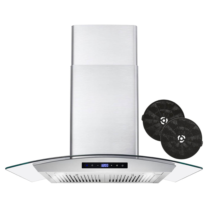 Cosmo 4-Piece Appliance Package - 30-Inch Gas Range, Wall Mount Range Hood, Dishwasher and Refrigerator (COS-4PKG-253)