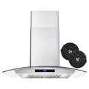 Cosmo 4-Piece Appliance Package - 30-Inch Gas Range, Wall Mount Range Hood, Dishwasher and Refrigerator in Stainless Steel (COS-4PKG-126)