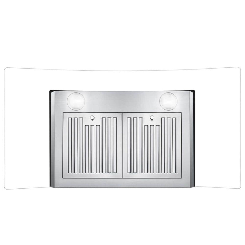 Cosmo 36-inch 380 CFM Ductless Wall Mount Range Hood in Stainless Steel with Tempered Glass (COS-668WRCS90-DL)