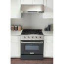 Kucht Professional 30-Inch 4.2 cu ft. Propane Gas Range in Cement Gray with Silver Accents (KNG301/LP-GR)