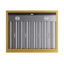 Kucht 30-Inch 600 CFM Ducted Wall Mout Range Hood in Stainless Steel with Gold Accents (KRH30SG)