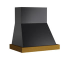 Kucht 36-Inch 600 CFM Wall Mount Range Hood in Dark Titanium Stainless Steel with Gold Accents (KRH36TG)