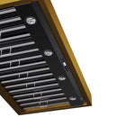 Kucht 48-Inch 800 CFM Ducted Wall Mount Range Hood in Dark Titanium Stainless Steel with Gold Accents (KRH48TG)
