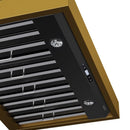 Kucht 36-Inch 600 CFM Wall Mount Range Hood in Dark Titanium Stainless Steel with Gold Accents (KRH36TG)