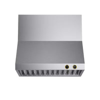 Kucht 36-Inch 900 CFM Ducted Wall Mount Range Hood in Stainless Steel with Gold Accents (KRH360-GL-C)