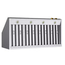 Kucht 48-Inch 1200 CFM Wall Mount Range Hood in Stainless Steel with Gold Accents (KRH480-GL-C)