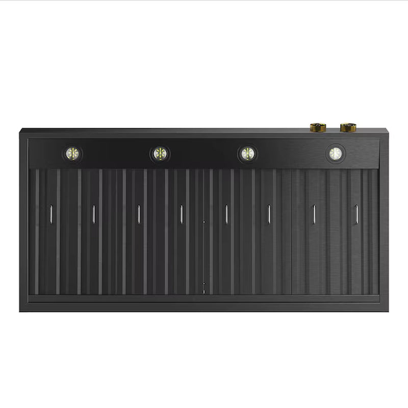 Kucht 48-Inch 1200 CFM Ducted Wall Mount Range Hood in Dark Titanium Stainless Steel with Gold Accents (KRHG480-GL-C)