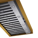 Kucht 48-Inch 800 CFM Ducted Wall Mount Range Hood in Stainless Steel with Gold Accents (KRH48SG)