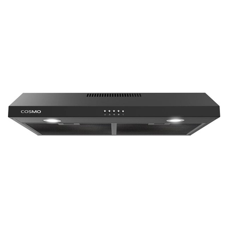 Cosmo 30-Inch Ducted Under Cabinet Range Hood with LED Lights in Matte Black (COS-5U30-BK)