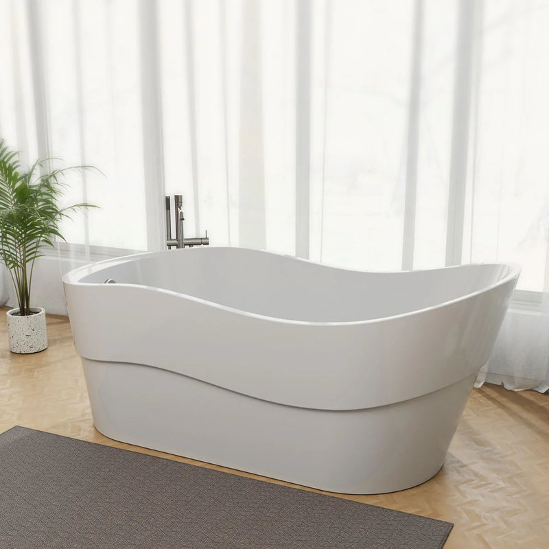 Empava 67-Inch Freestanding Soaking Tub with Left Drain (EMPV-67FT1527)