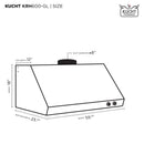 Kucht 60-Inch 1200 CFM Ducted Under Cabinet Range Hood in Stainless Steel with Gold Accents (KRH600-GL)