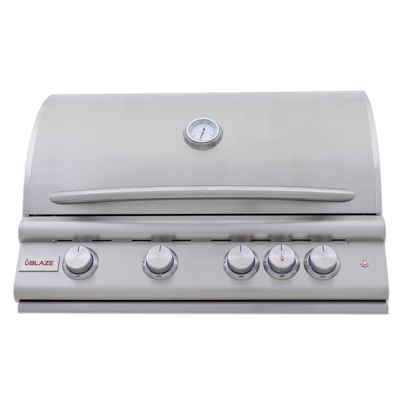 Blaze Premium LTE+ 32-Inch 4-Burner Built-In Natural Gas Grill W/ Rear Infrared Burner & Lift-Assist Hood (BLZ-4LTE3-NG)