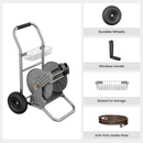 Giraffe Tools Heavy Duty Stainless Steel Garden Hose Reel Cart 2 Wheels (SW-8CUS)