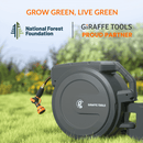 Giraffe Tools 5/8-Inch, 90 Ft. Retractable Garden Hose Reel with Auto-Rewind