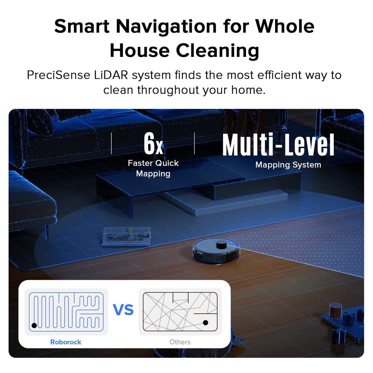 Black robot vacuum with lidar navigation module on top