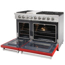 Kostch 48-Inch Gas Range with 6 Burners, Griddle Cooktop & 6.8 Cu. Ft. Convection Oven in Red (KOS-48RG03M-R)