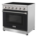 Kostch 36-Inch Glass Top Electric Range with 5 Burners & 6 Cu. Ft. Convection Oven in Black (KOS-36RE06H-B)