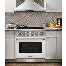 Kostch 30-Inch Glass Top Electric Range with 5 Burners & 4.55 Cu. Ft. Convection Oven in White (KOS-30RE06H-W)