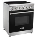 Kostch 30-Inch Glass Top Electric Range with 5 Burners & 4.55 Cu. Ft. Convection Oven in Black (KOS-30RE06H-B)