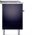 ILVE Nostalgie II 60-Inch Propane Gas Dual Fuel Range with 7 Burners, Griddle, & French Top with Triple Glass Door Oven in Midnight Blue with Chrome Trim (UP60FSNMPMBCLP)