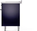 ILVE Nostalgie II 60-Inch Propane Gas Dual Fuel Range with 7 Burners, Griddle, & French Top with Triple Glass Door Oven in Midnight Blue with Chrome Trim (UP60FSNMPMBCLP)