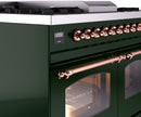 ILVE Nostalgie II 40-Inch Dual Fuel Freestanding Range in Emerald Green with Copper Trim (UPD40FNMPEGPLP)