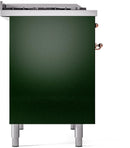 ILVE Nostalgie II 40-Inch Dual Fuel Freestanding Range in Emerald Green with Copper Trim (UPD40FNMPEGPLP)