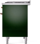 ILVE Nostalgie II 40-Inch Freestanding Natural Gas Dual Fuel Range in Emerald Green with Copper Trim (UPD40FNMPEGP)