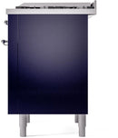 ILVE Nostalgie II 36-Inch Freestanding Natural Gas Dual Fuel Range in Midnight Blue with Chrome Trim (UP36FNMPMBC)