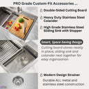 Forno Acqua MultiSink kit with Integrated Waterfall Rinsing and Glass Washing Station. Includes Chef Faucet and Accessories (D-WP31)