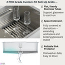 Forno Acqua 33-Inch Drop-In/Undermount 50/50 Double Bowl Stainless Steel Sink with Faucet & Waterfall (G-ZN30)