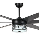 Parrot Uncle 70-Inch Modern DC Motor Downrod Mount Reversible Ceiling Fan with Lighting and Remote Control (F8246BK110V)
