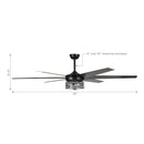 Parrot Uncle 70-Inch Modern DC Motor Downrod Mount Reversible Ceiling Fan with Lighting and Remote Control (F8246BK110V)