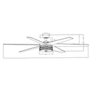 Parrot Uncle 70-Inch Modern DC Motor Downrod Mount Reversible Ceiling Fan with Lighting and Remote Control (F8246BK110V)