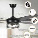 Parrot Uncle 70-Inch Modern DC Motor Downrod Mount Reversible Ceiling Fan with Lighting and Remote Control (F8246BK110V)