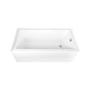 Kingston Brass Aqua Eden 66" Acrylic Rectangular 3-Wall Alcove Tub Combo with Waste and Overflow Drain (Right Hand Drain), Glossy White/Brushed Nickel (CVTAP663222R8)