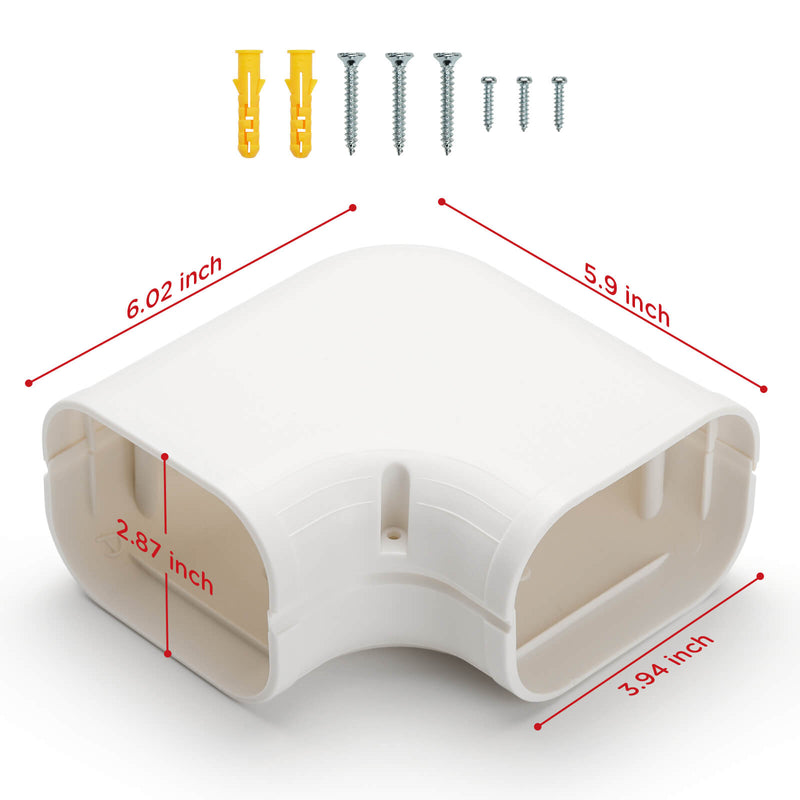TURBRO 90° Flat Elbow Part, Line Cover Set for Split AC