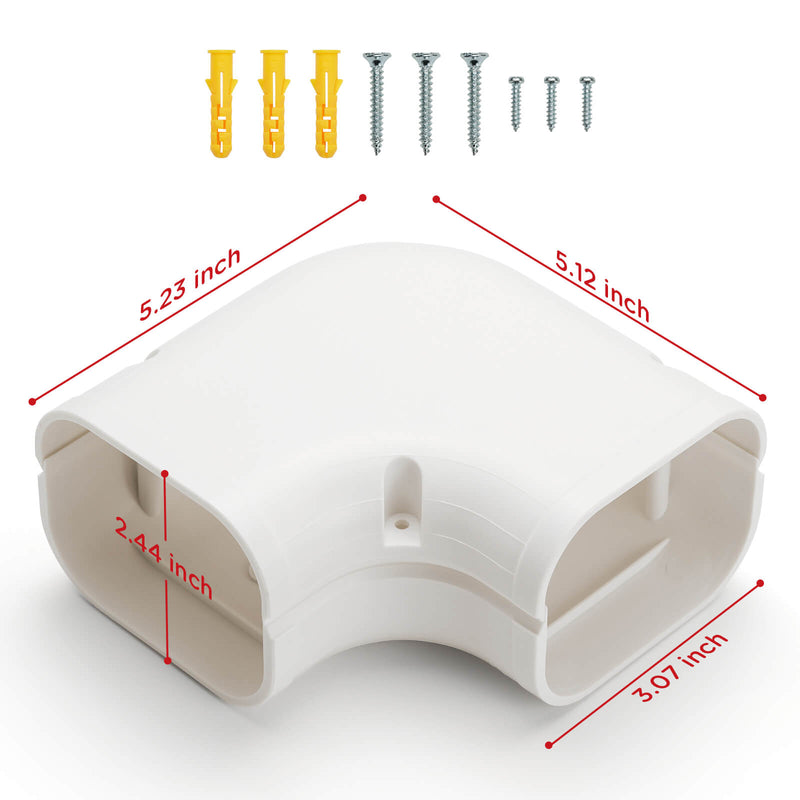 TURBRO 90° Flat Elbow Part, Line Cover Set for Split AC