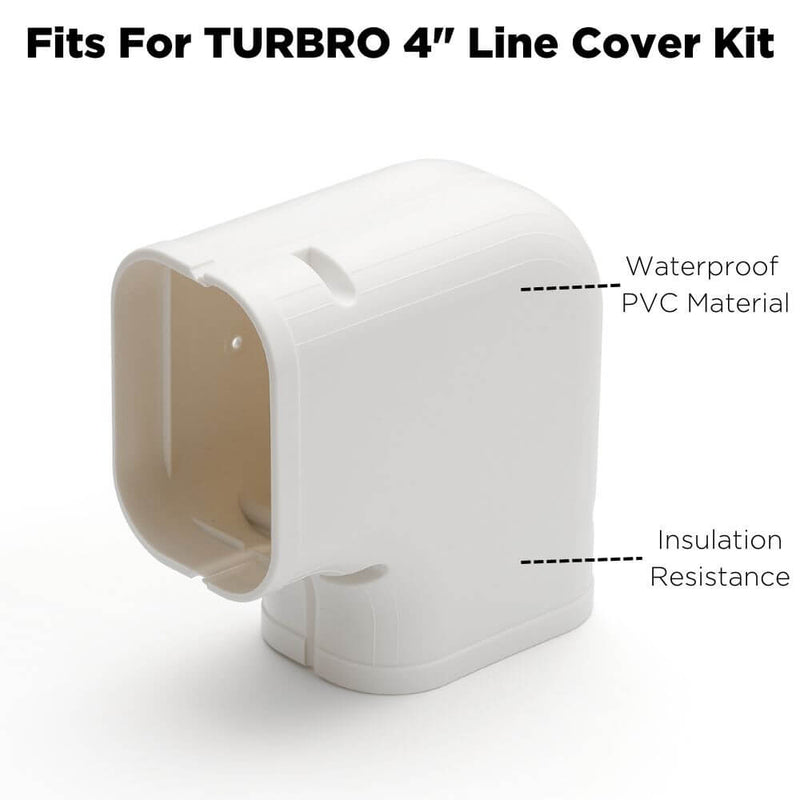 TURBRO 90° Flat Elbow Part, Line Cover Set for Split AC
