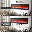 TURBRO In Flames INF88W-3D WiFi Smart Wall Mounted Electric Fireplace, 1500W Infrared Quartz Heating - Tempered Glass (707-98-188A)