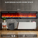 TURBRO In Flames INF98W-3D WiFi Smart Wall Mounted Electric Fireplace, Tempered Glass, 1500W Infrared Quartz Heating (707-98-189A)