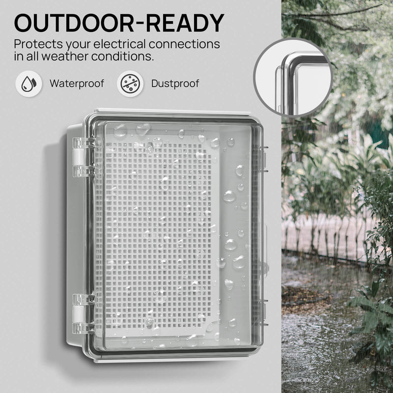 TURBRO Outdoor Electrical Waterproof Junction Box, Transparent Cover