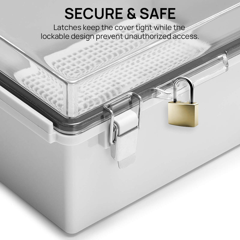 TURBRO Outdoor Electrical Waterproof Junction Box, Transparent Cover