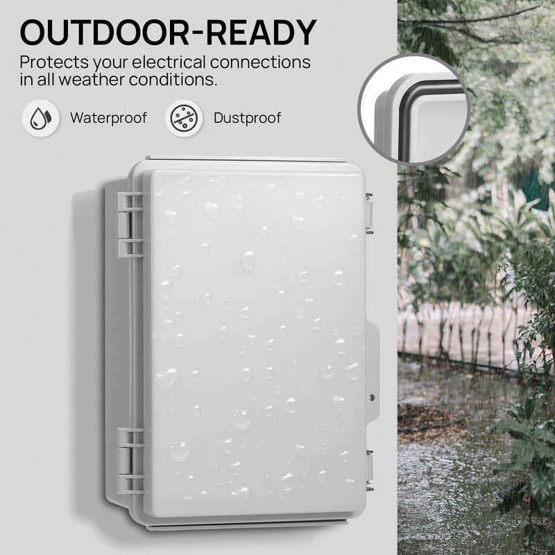 TURBRO Outdoor Electrical Waterproof Junction Box, Grey Cover (707-9E-101)